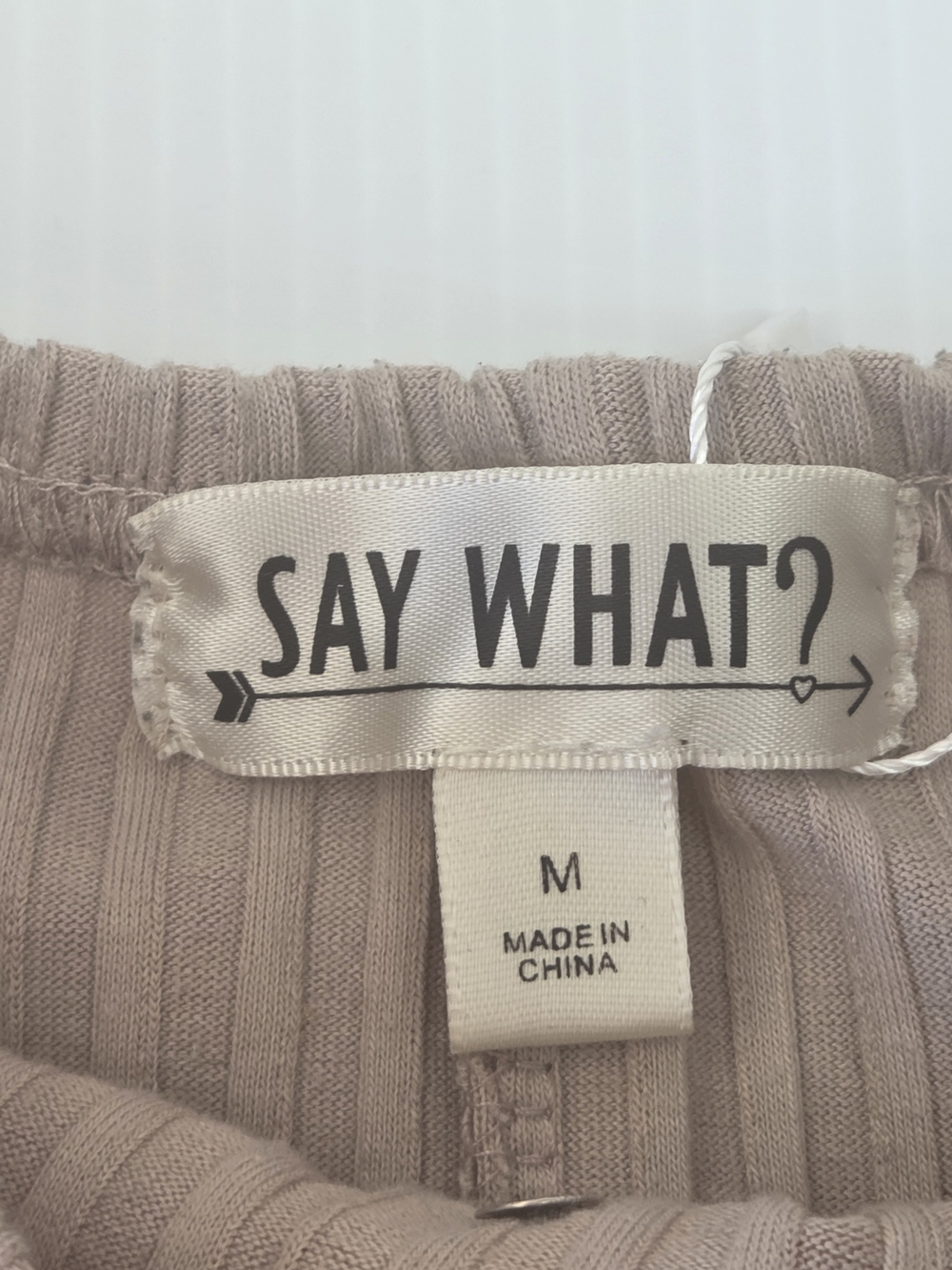 Say What? One-Shoulder Ribbed Button-Front Dress - Beige - Picture 8 of 10